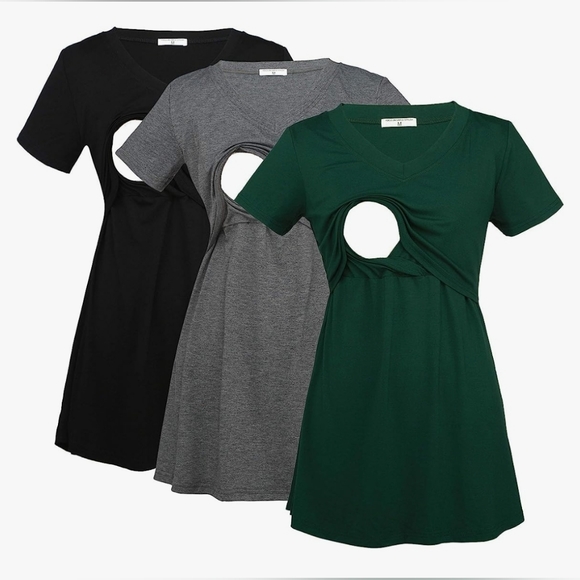 3/$25 Maternity Nursing Shirt, Grey - Picture 2 of 3